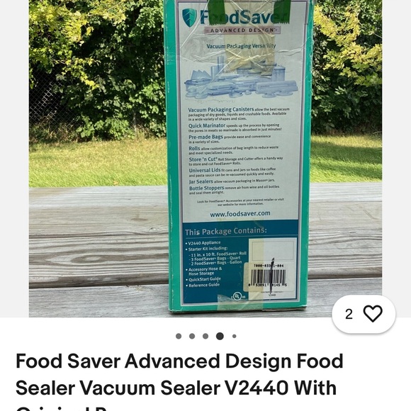 Food Saver Advanced Design Food Sealer Vacuum Sealer V2440 Original Box - Picture 11 of 11